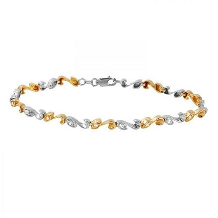 Foreli 17K Two tone Gold Bracelet With Cubic Zirconia