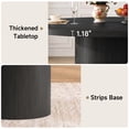 thumbnail image 5 of ROGALIS 47 inch Round Dining Table for 4-6, Circle Kitchen Table with Wood Strip Base, Modern Farmhouse Dinner Tables for Kitchen, Living Room, Black, 5 of 9