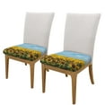 thumbnail image 2 of Gaeub Blooming Sunflower Field Square Chair Seat Covers, Stretch Fitted Printed Chair Seat Cushion Cover for Kitchen, Office - One Size, 2 of 9