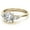 Yellow, variant on Certified 2 Carat Round Cut Lab Created Moissanite Classic Three Stones Engagement Ring - Vintage Style Wedding Ring in 18K White Gold Plating over Silver