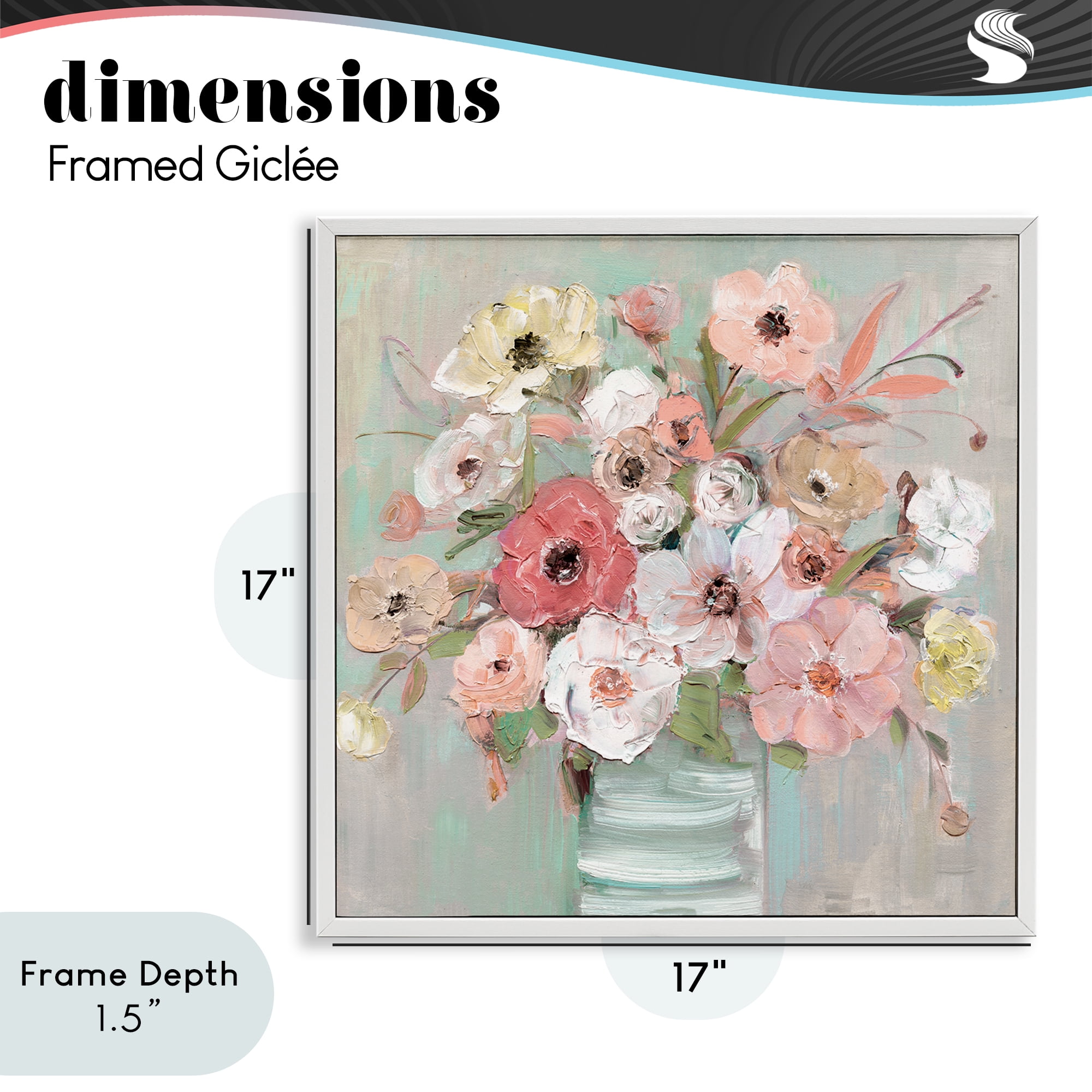 Stupell Industries Pastel Garden Peony Bouquet White Framed Giclee Art, design by Sally Swatland
