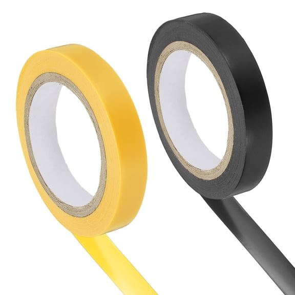 Uxcell Grip Fishing Tape, Racquet Finishing Tapes Racket Accessories Sticky Seal - Fitting for (Tennis, Badminton, Squash), 2 Pack & 32.8ft & Black/Yellow