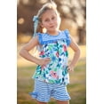 thumbnail image 2 of Millie Loves Lily Girls Blue Mandy Floral Top and Short Set, Big Girls, Size 8, 2-PCS, 2 of 6