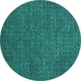 thumbnail image 1 of Ahgly Company Machine Washable Indoor Round Oriental Turquoise Blue Industrial Area Rugs, 7' Round, 1 of 4