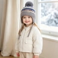 thumbnail image 3 of SRZYMJ Toddler Winter Hat Knit Earflap Beanie Pom Cap for Boys Girls Pom Top, Earflap Coverage, 3 of 6