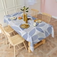 thumbnail image 5 of Blue Leaf Pattern Rectangle Tablecloth 60"x120",Waterproof Polyester Rectangle Table Cloth, Wipeable Spillproof Polyester Tablecloth for Dining, Camping, Indoor and Outdoor, 5 of 6