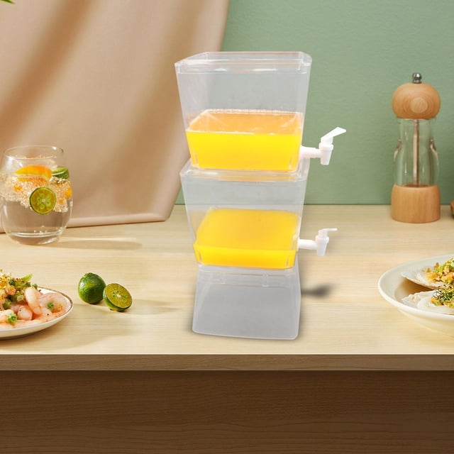 Dispensador de bebidas con espiga, almacenamiento apilable, botella de agua potable, jarra de Buffet, contenedor de bebidas frías transparente para 11L