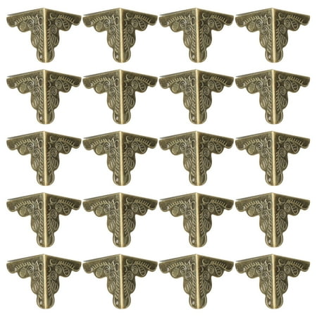 

NUOLUX 30pcs 25mm Antique Style Alloy Furniture Decorative Triangle Box Corner Protectors Guards Pads Desk Covers (Bronze)