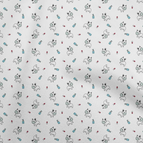 oneOone Polyester Spandex White Fabric Medical Diy Clothing Quilting Fabric Print Fabric By Yard 56 Inch Wide-X0