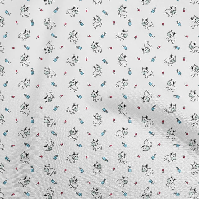 oneOone Silk Tabby White Fabric Medical Craft Projects Decor Fabric Printed By The Yard 42 Inch Wide