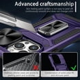 thumbnail image 5 of SaniMore for iPhone 12 Pro Max Stand Case, Slide Camera Cover 360 Degree Rotating Kickstand Magnetic Car Mount Hybird Tri-layer Rugged Shell Military-grade Shockproof Anti-drop Cover, Purple, 5 of 10