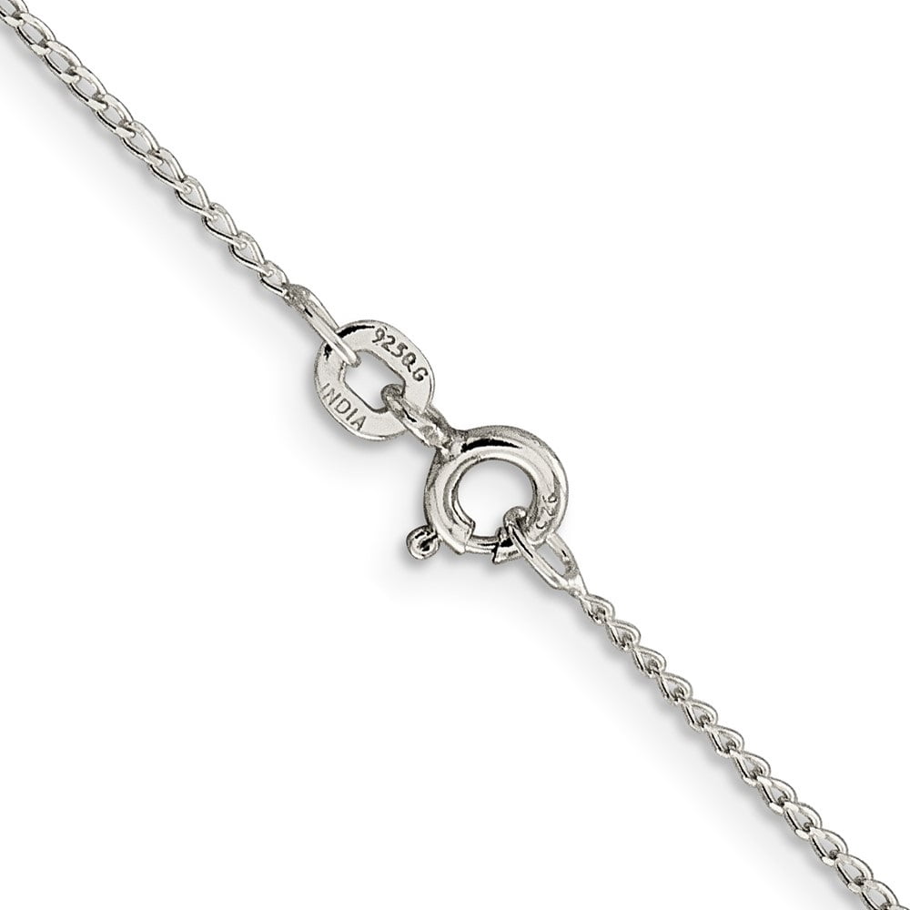 Auriga Fine Jewelry 925 Sterling Silver 1mm Open Elongated Link Curb Anklet 10inch for Women