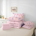 thumbnail image 6 of Castle Fairy Cartoon Bow Bedding Comforter Set,Kawaii Love Heart Print Queen Bedding Sets, 6 of 8
