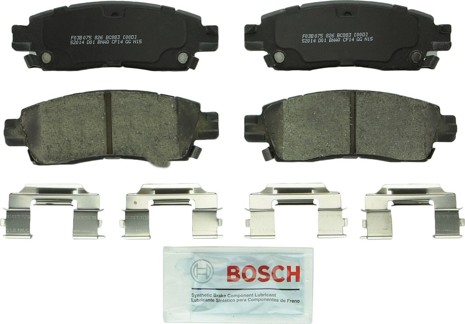 Bosch BC883 QuietCast Premium Disc Brake Pad Set Fits select: 2013-2017 CHEVROLET TRAVERSE, 2002-2009 CHEVROLET TRAILBLAZER