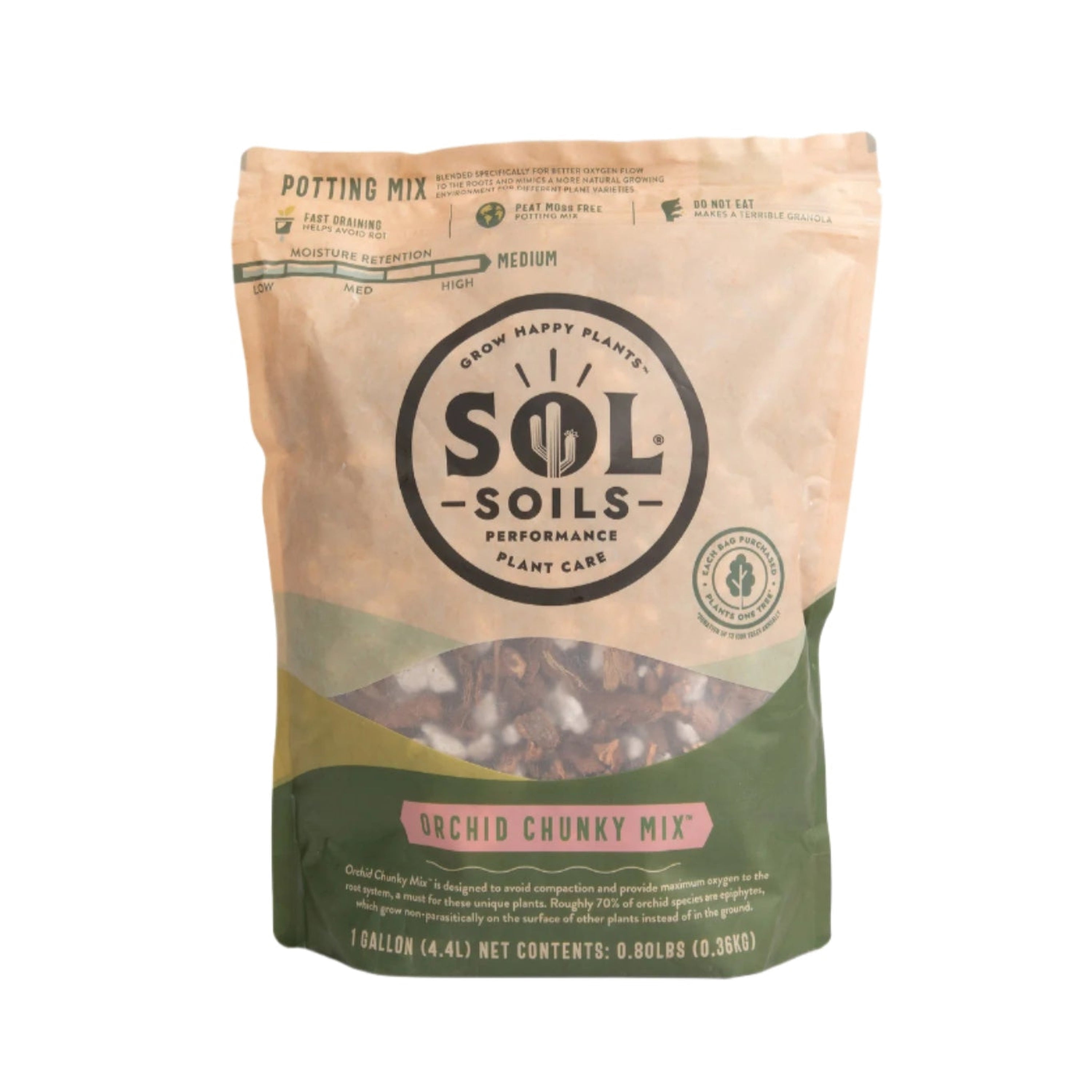 Sol Soils Orchid Potting Mix - Chunky Orchid Bark for House Plants - 2 Quarts