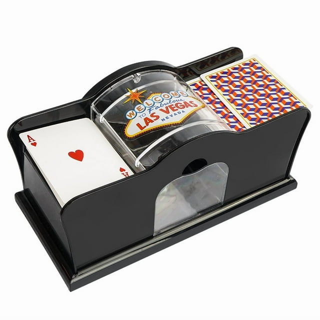 Barajador de cartas manual para 1 o 2 barajas, para póker, casino, máquina mezcladora de cartas con manivela