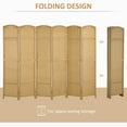 thumbnail image 6 of HOMCOM 6 Panel Room Divider Freestanding Folding Privacy Screen Nature Wood, 6 of 8