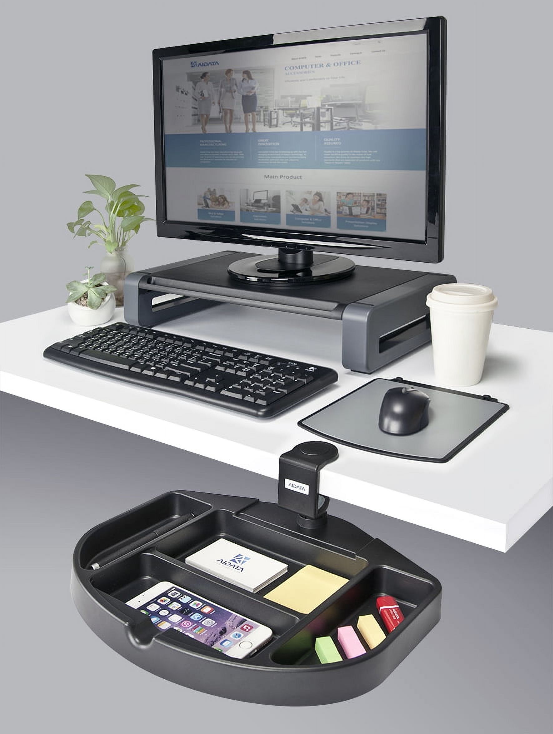 Mobotron Under-desk Mouse Clamp Pad Office Stationery Organizer
