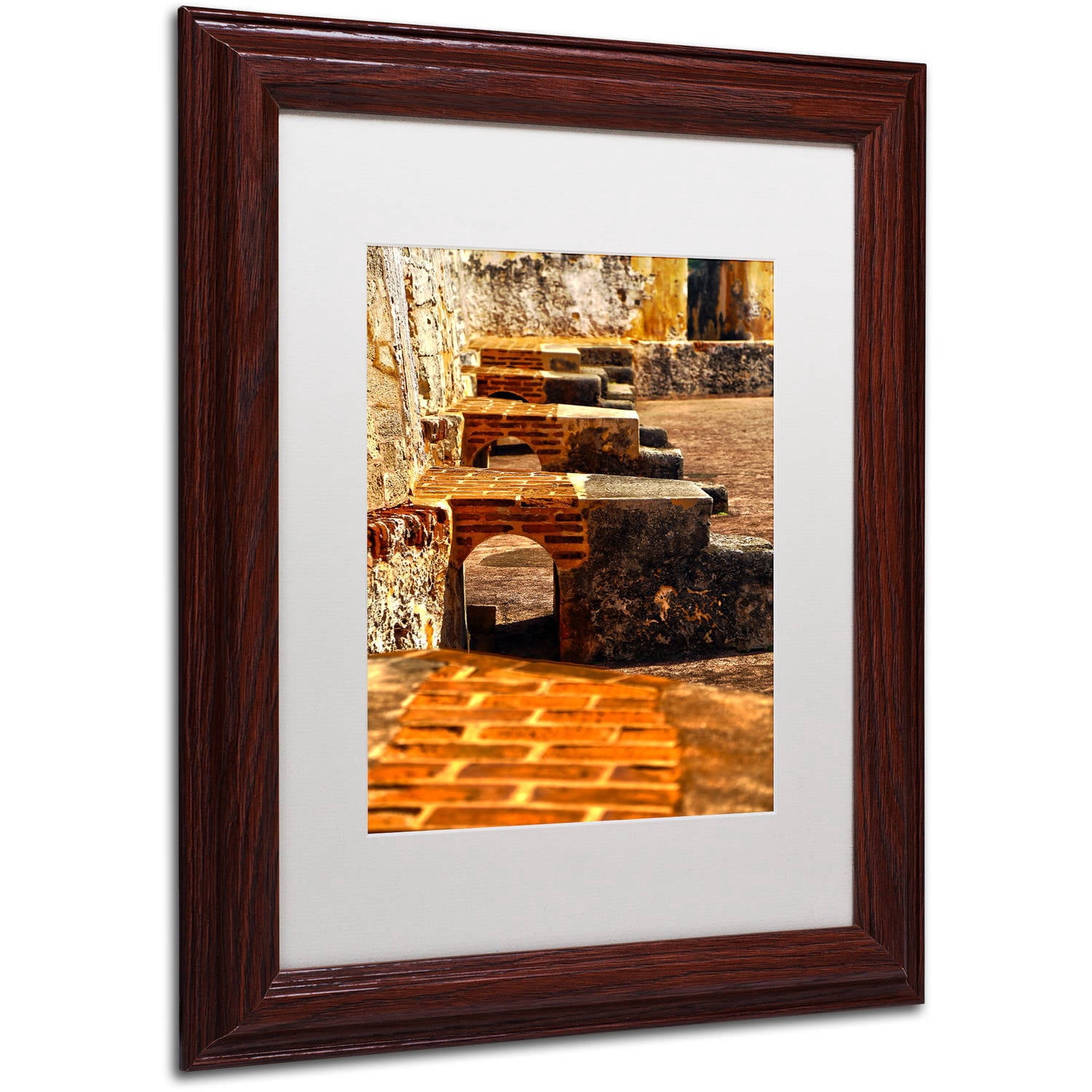Trademark Fine Art "Castillo de San Felipe del Morro 10" Canvas Art by CATeyes, White Matte, Wood Frame