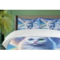 thumbnail image 5 of Ambesonne Cat Duvet Cover Set, Pegasus Kitty Flies Clouds Sky, King, Azure Blue Pale Pink, 5 of 6