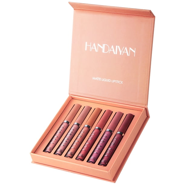 Kit de labios de belleza de 6 colores Taza antiadherente de crema de labios de larga duración para mujeres y niñas