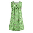 thumbnail image 4 of Wycnly Womens Dresses Beach Fashion Button up Plus Size Flowy Pleated Swing Tunic Tank Mini Sundress Summer Floral Print V-Neck Sleeveless Formal Short Dress Green XXXXL, 4 of 4