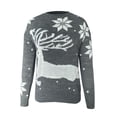thumbnail image 4 of Seyurigaoka Women's Christmas Round Neck Long Sleeve Elk Pattern Loose Sweaters, 4 of 7