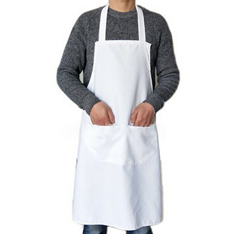 Unisex Adjustable Bib Apron Dress Kitchen Restaurant Chef Cooking BBQ W/Pocket 