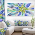 thumbnail image 1 of Dancing Blue Fractal Flower - Floral Canvas Art Print, 1 of 3
