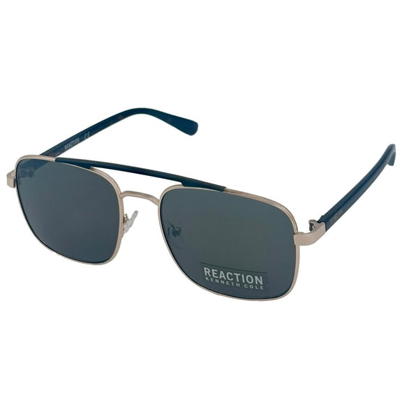 Kenneth Cole Reaction Gold Mens Sunglass Metal Aviator, Green Lens KC1355 32N
