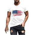 thumbnail image 3 of UVEASISHA 4th of July Patriotic Tshirts for Men Short Sleeve American Flag Graphic Tees Cotton T-Shirts Slim Fit Tee Tops White L, 3 of 6