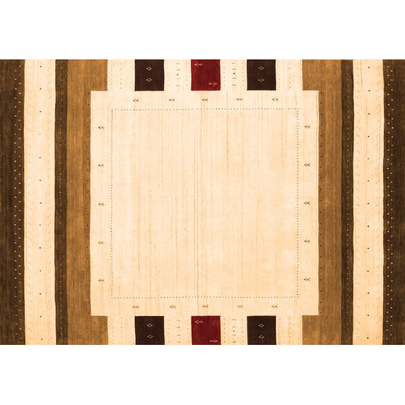 Ahgly Company Indoor Rectangle Solid Orange Modern Area Rugs, 6' x 9'