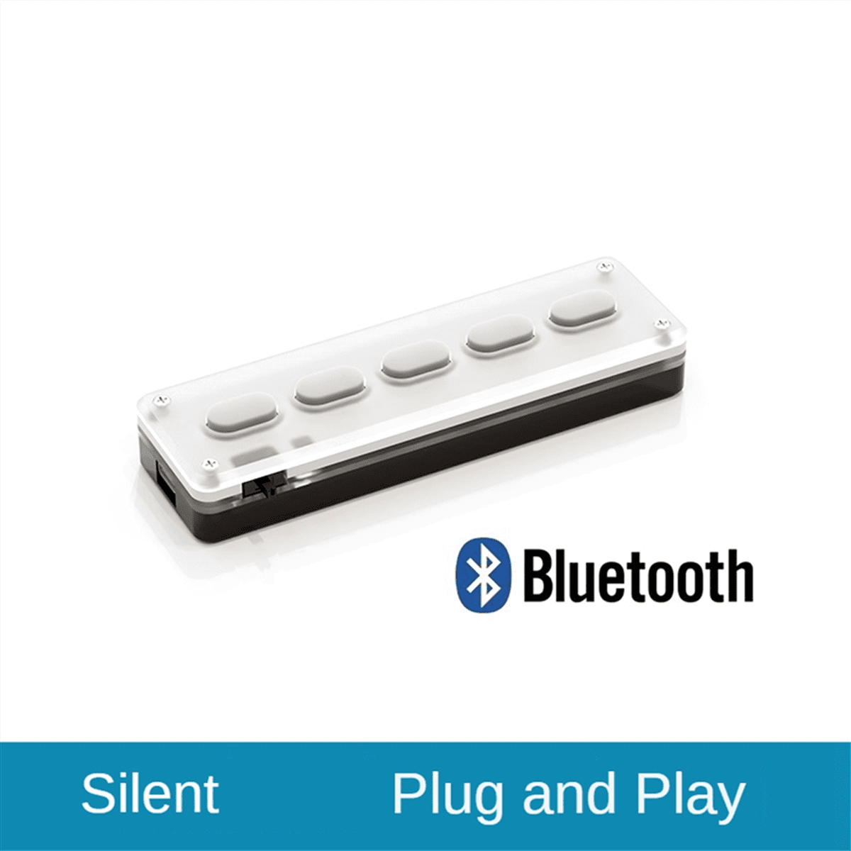5 Keys Custom Keypad Macro Programmable Bluetooth Keyboard Copy Paste Rgb Button Gaming Mechanical Keyboard White,1 x Mini Keyboard 1 x USB cable,White