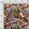 thumbnail image 2 of oneOone Cotton Poplin Brown Fabric Abstract Sewing Material Print Fabric By The Yard 56 Inch Wide, 2 of 5