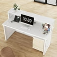 thumbnail image 4 of Tribesigns 57-Inch Reception Desk with Counter for Office, Retail, Lobby, Salon (White), 4 of 5