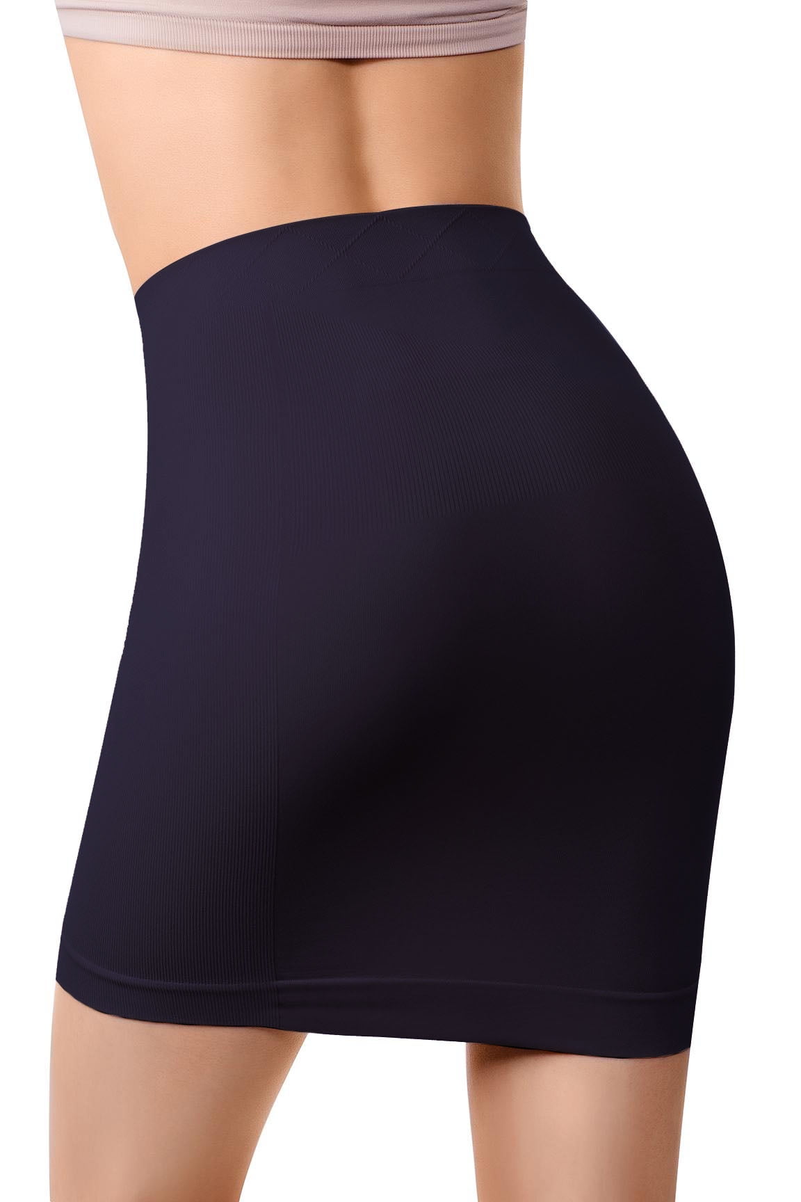 MD Women's Shapewear High Waisted Nylon Firm Tummy Control Half Slip Body  Shaper Black Small 