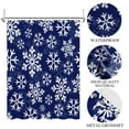 thumbnail image 5 of Blue Christmas Shower Curtain,Winter Snowflake Waterproof Fabric Bath Curtain with Hooks,72"x72", 5 of 5