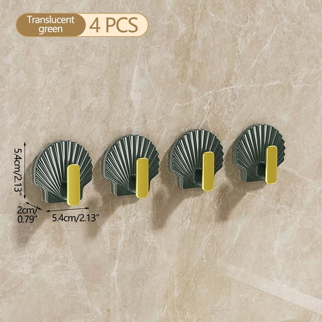 4pc Punch- Wall-mounted Bag Hook Door Back Storage Hanger Strong Seamless Hook Headphone Rack