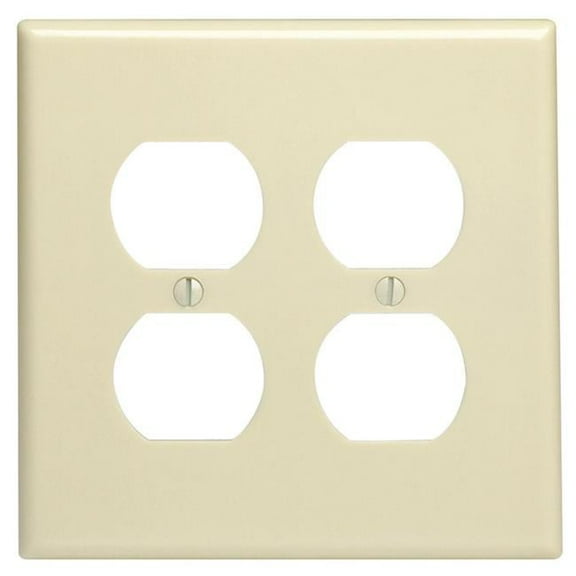86116-000 2-Gang Receptacle Duplex Oversized Wall Plate Ivory