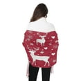 thumbnail image 5 of BZSMCE Women Scarf Snowflake and Heart Reindeer Print Simple Pattern Soft Warm Long Large Scarves, 5 of 9