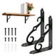 thumbnail image 1 of Soportes de estante de 2 piezas, soporte de estante de pared de hierro de 5 pulgadas para hogar/cocina/decoración de bricolaje [Negro], 1 of 1