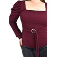 thumbnail image 4 of Blusa escote cuadrado Roman Fashion /Tallas Extras, 1849 (Vino) vino 36, 4 of 6