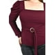 thumbnail image 4 of Blusa escote cuadrado Roman Fashion /Tallas Extras, 1849 (Vino) vino 42, 4 of 6