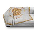thumbnail image 3 of Flip Flop Soft Flannel Fleece Blanket, Stained Grungy Design of Circular Life is Better in Flip Flops Text, Cozy Plush for Indoor and Outdoor Use, 50" x 60", White Orange and Yellow, by Ambesonne, 3 of 6