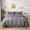 Gray, variant on WARMDERN White Pinch Pleated Duvet Cover Sets Queen Size 100% Washed Pinch Pleated Pintuck Duvet Cover Super Soft Microfiber 3 Pcs Luxury Classic Bedding Sets 1Duvet Cover 90x90 in and 2Pillow Shams