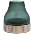 thumbnail image 4 of Northlight Bubble Hurricane Glass Candle Holder with Wooden Base - 7.75" - Storm Gray, 4 of 7