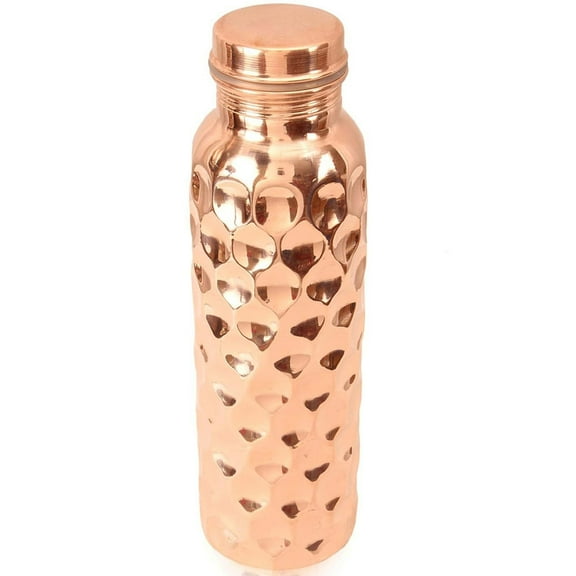 WellSip Copper Bottel | 100% Pure Copper Diamond cut Water Bottle 1000 ML