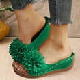 thumbnail image 2 of Dakaela Women's Wedge Sandals Arch Support Orthopedic Platform Slip on Slides Floral Summer Beach Walking Casual Slippers Size 6-10 Green, 2 of 7