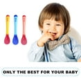 thumbnail image 4 of EIMELI Soft Silicone Baby Spoon&Fork Set Feeding Set Pre Spoon Utensil Set Device Tip Heat Sensitive Utensils BPA Free Multi Color Infant Spoon Fork 2PCS(Blue), 4 of 9