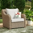 thumbnail image 4 of Mainstays 16" x 16" Tulip Decorative Outdoor Throw Pillow, Off-White/Green, 4 of 8